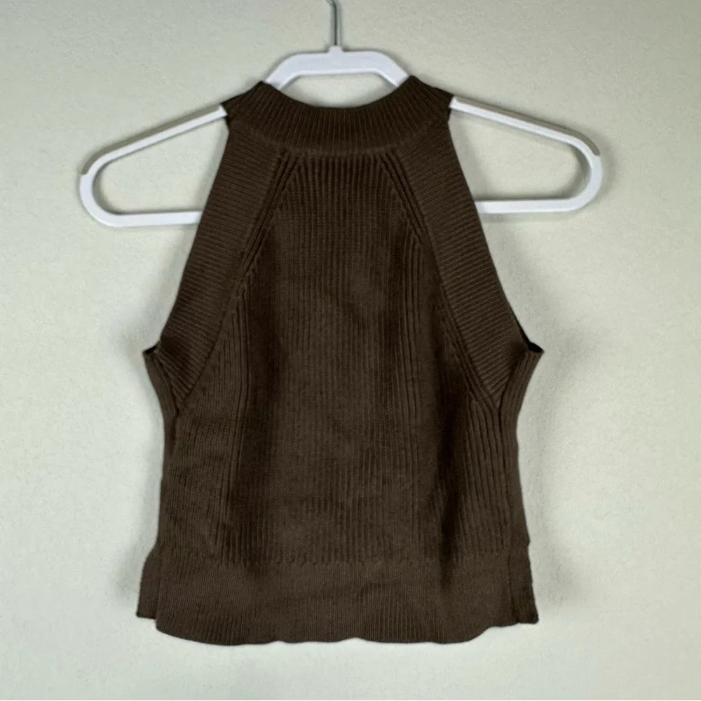 Wilfred Aritzia Brown Crevier Knit High Neck Sweater Tank Top Size XS - Picture 2 of 5